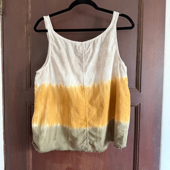WEARABLES XCVI | Shawnie Linen Billowy Pintuck Tank | Tricolor - Picture 3 of 7